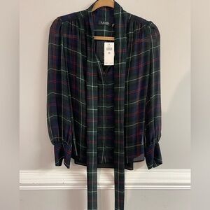 Ralph Lauren Plaid Blouse NEW